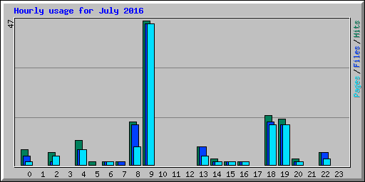 Hourly usage for July 2016