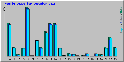 Hourly usage for December 2016
