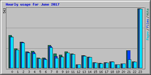 Hourly usage for June 2017