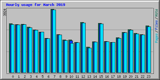 Hourly usage for March 2019