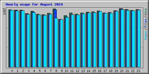 Hourly usage for August 2019