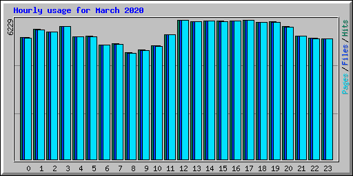 Hourly usage for March 2020