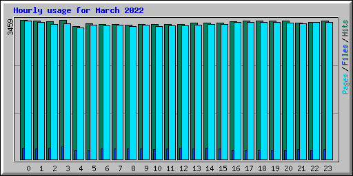 Hourly usage for March 2022